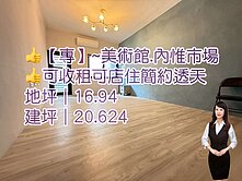 💝【專】美業最愛~美術館.內惟市場透天店住 