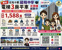 北屯十期葳格中學電梯三房平面車位次頂樓視野戶