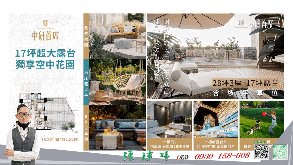 南港Aの星空露台戶｜中研首席-全新三房+車◎LEO