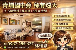 青埔國中旁稀有透天別墅釋出~可停雙車