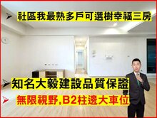 專任🍎大毅樹幸福｜社區最便宜｜大三房平車
