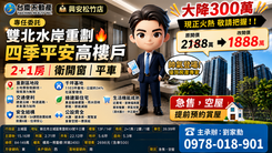 雙北水岸重劃🔥四季平安高樓戶｜2+1房衛開窗平車