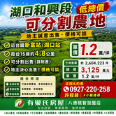 🔥 湖口和興段可分割農地｜近台鐵新富站 🔥