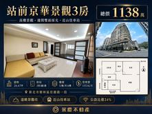 專任．站前京華景觀3房．下樓全聯．近車站國小