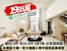 永康區大橋一街東橋總圖前中庭挑高美車墅/住商林惠美
