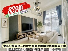 東區鄰平實南紡復興學區全新整理雙套房平車