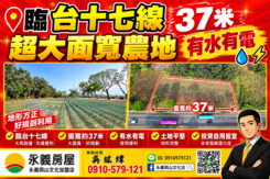 紘緯🍎獨美農地搶快喔🍎37米超大面寬農地 