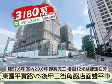 東區平實路VS後甲三街艾美全新角窗一樓店面雙平車
