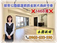 【永義敏娟】永康探索公園嚴選質感全新大兩房平車