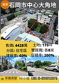 專賣!!石岡市中心🧡雙臨各八米路 角建地170坪