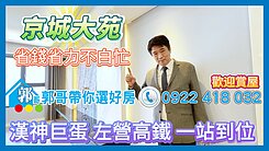 🔥巨蛋+高鐵+捷運京城大苑景觀3+1房尊貴雙平車