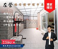 大韋推薦！稀有！捷運純品1樓露台戶樓中樓