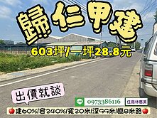 專.歸仁低單價.高坪效.603坪甲建.鄰8米路