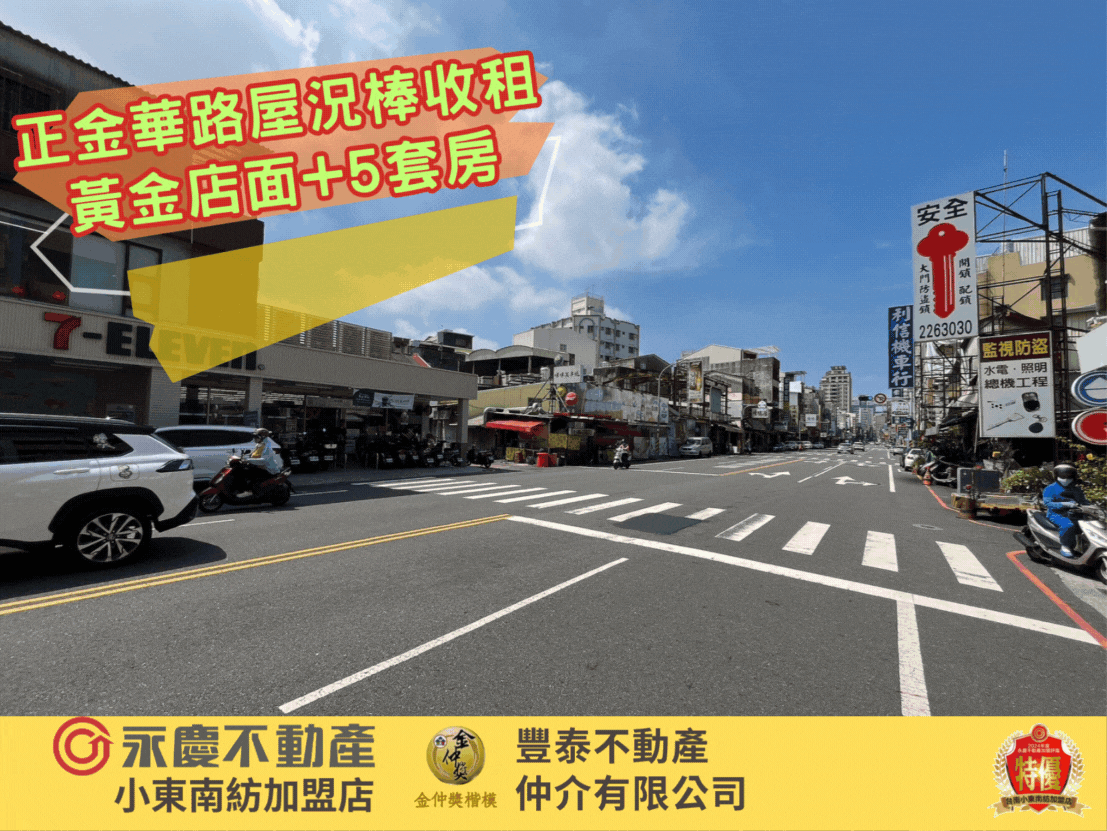 降價！金華路屋況棒收租黃金店面+5套房