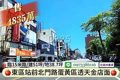 東區站前北門路商業區透天金店面/售4835萬價可談