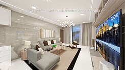 亞灣聯上鉑金愛河山海美景四房雙平車3D裝潢想像圖