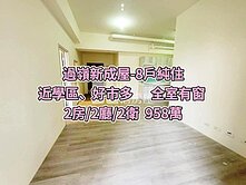 中壢過嶺全新未住電梯2房+2衛