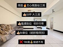 ⚠️低於行情⚠️鑒價到位 南區🏡文心南路美三房