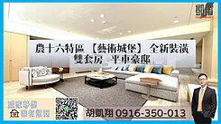 農十六特區【藝術城堡】全新裝潢雙套房平車豪邸