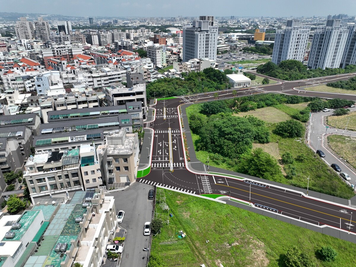 斥資近5億台中巨蛋交通路網再擴大。圖／台中市府提供
