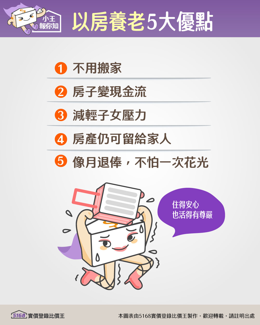 以房養老優點。圖／5168實價登錄比價王製作