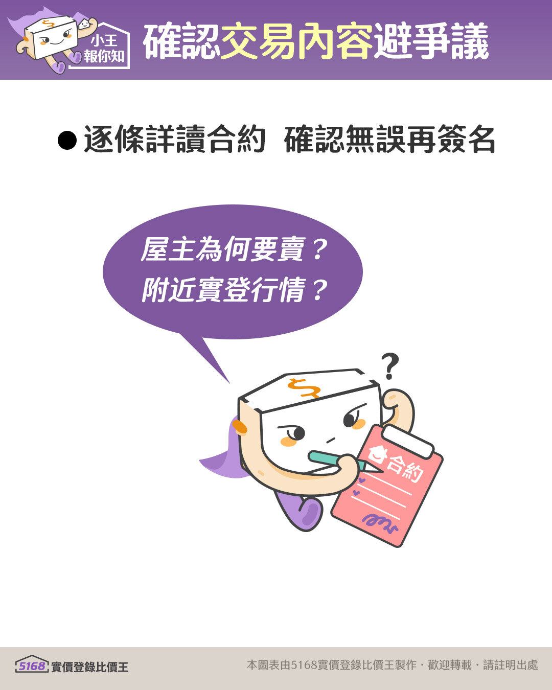 確認交易內容避爭議。圖／5168實價登錄比價王製作